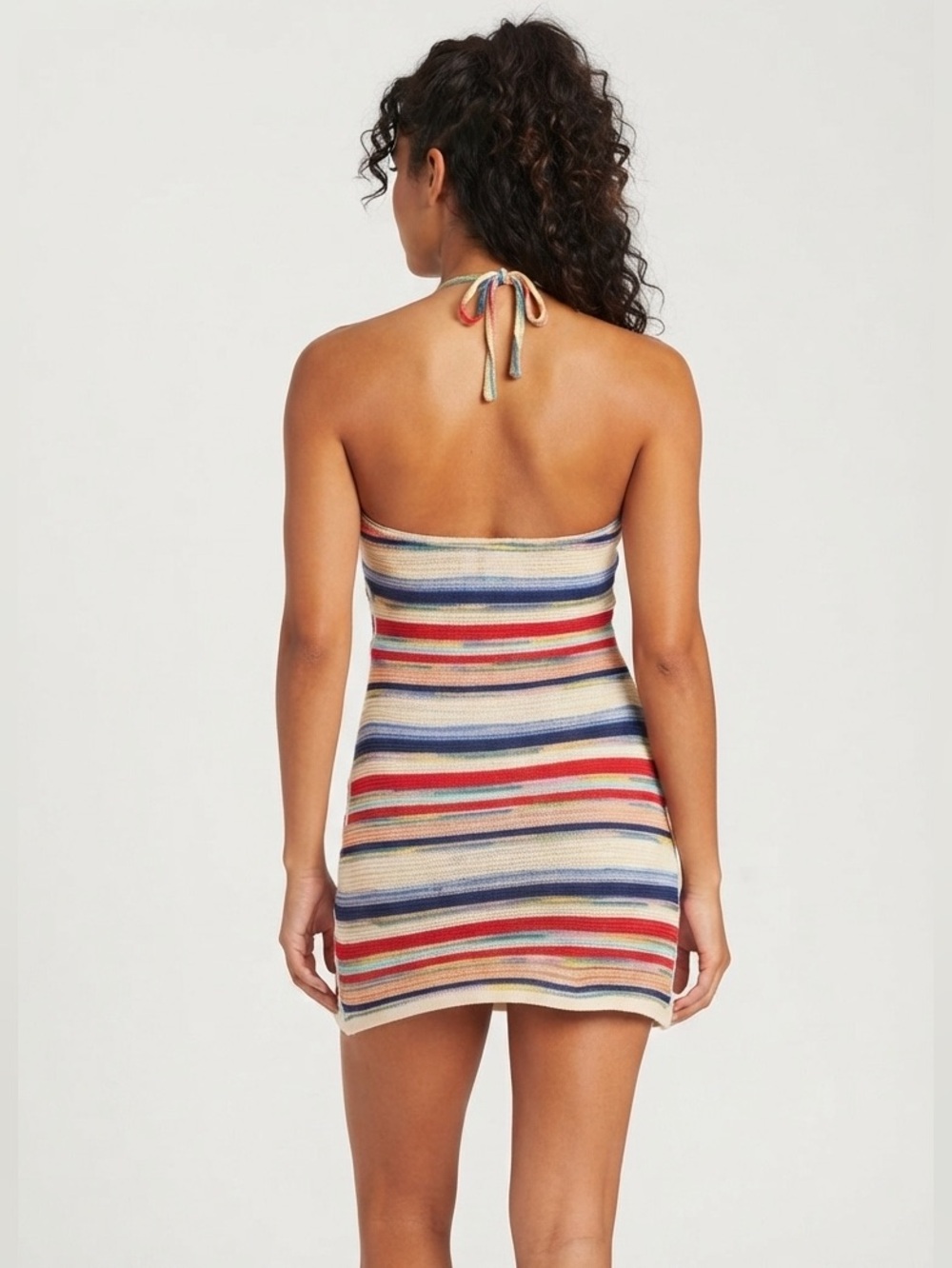 adidas x KSENIASCHNAIDER Lifestyle Stripe Halter Cotton Blend Minidress - Picture 3 of 9
